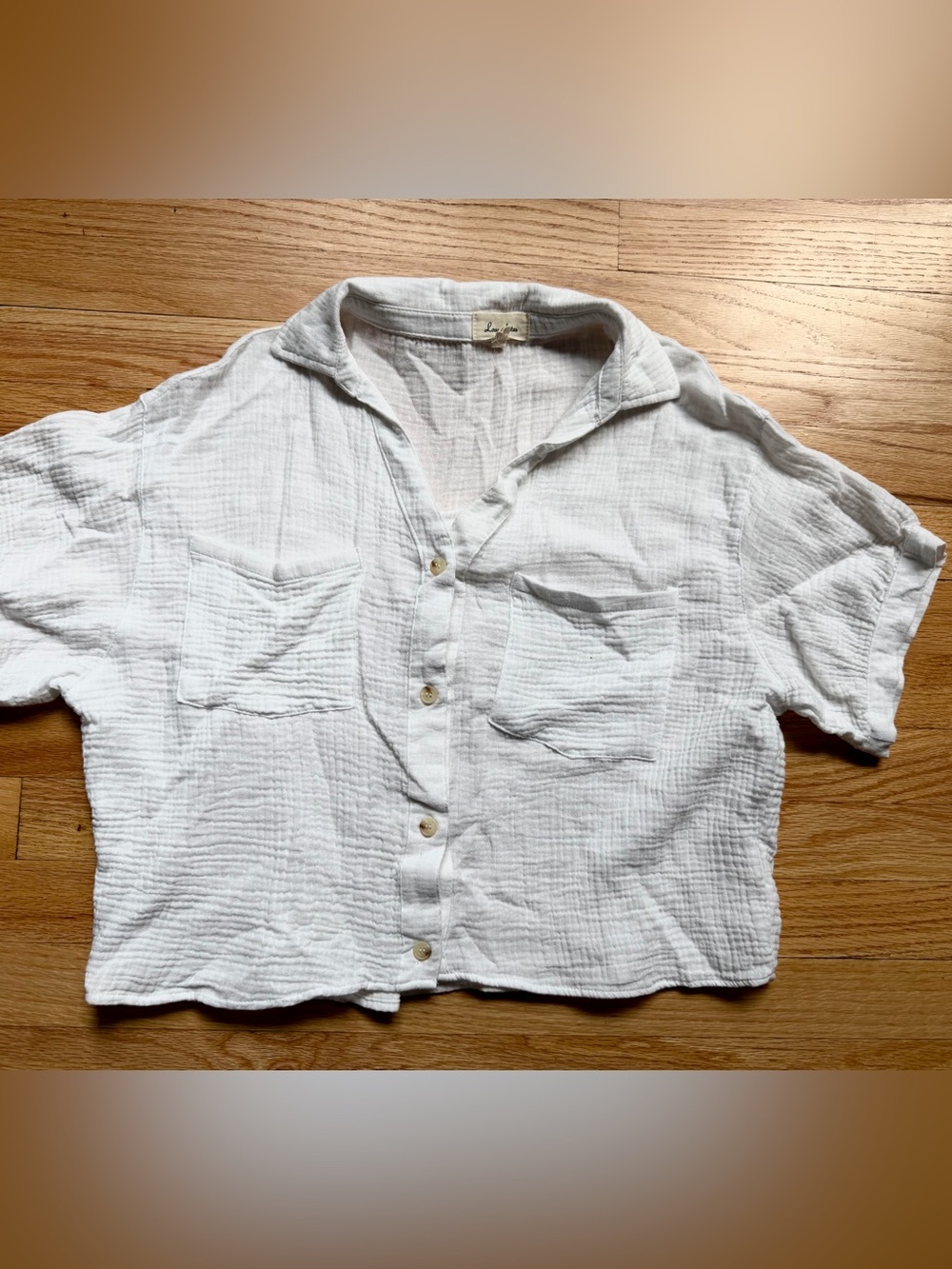 Love Notes White Gauze Button-Front Shirt